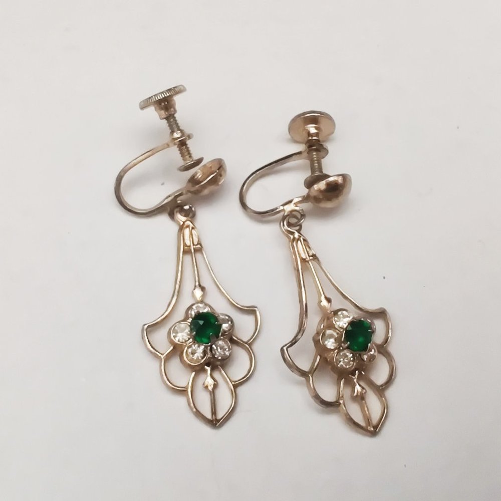 Coro 50's Delicate Dangle Screw Back Earrings